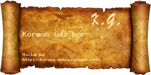 Kormos Gábor névjegykártya