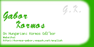 gabor kormos business card